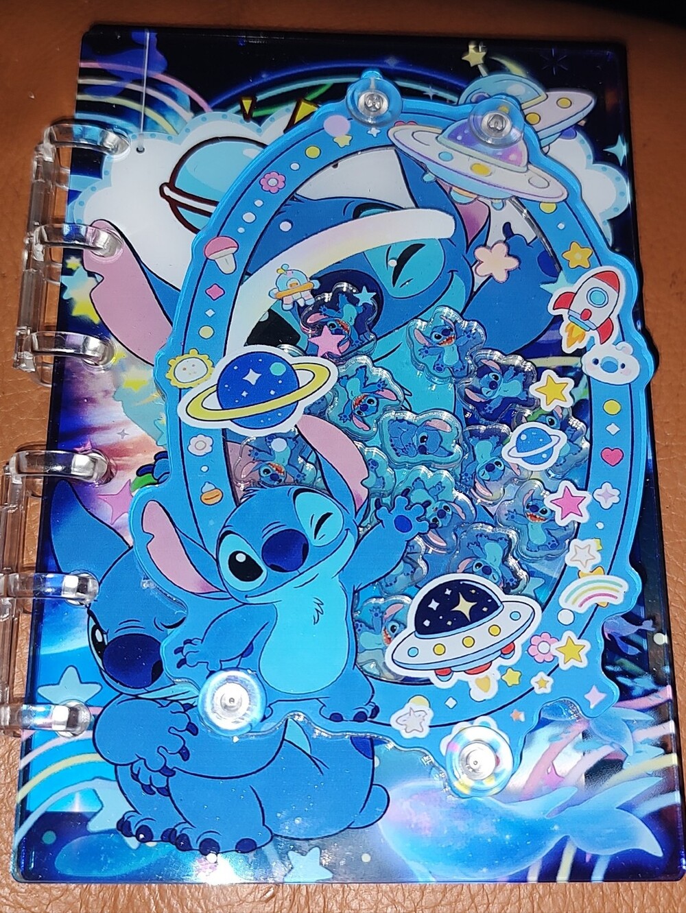 New! A7 Stitch Acrylic Shaker Notebook With Paper